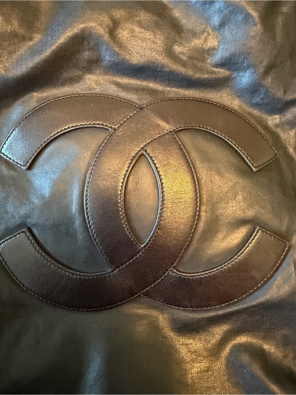 Chanel Black coated canvas shoulder Tote Bag , vintage - Picture 11 of 14